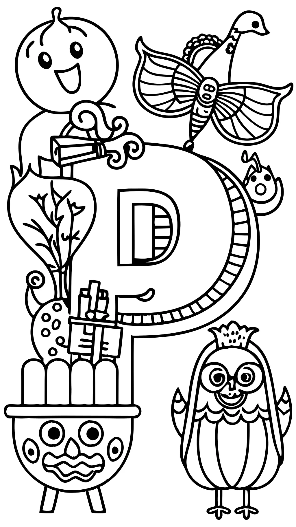 coloring pages letter p